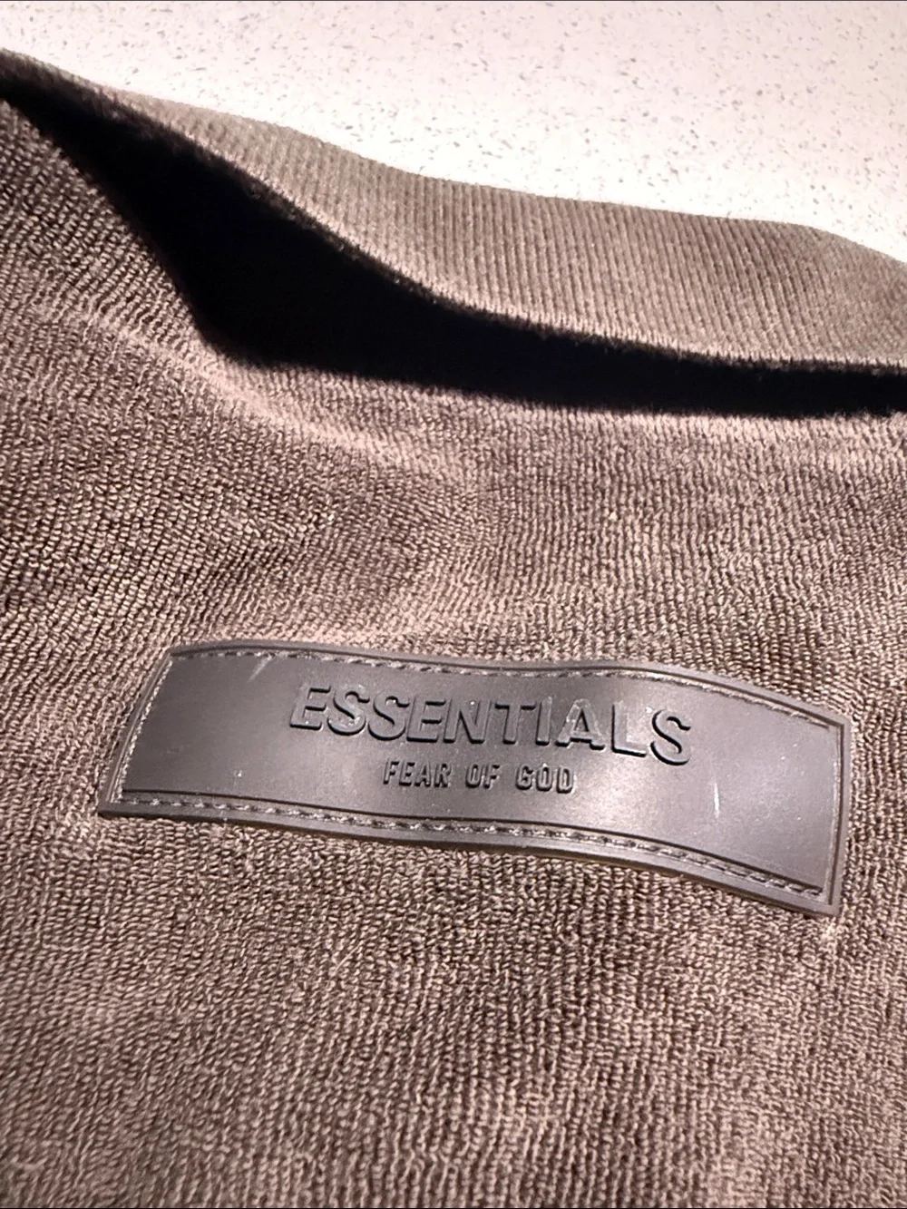Fear of God Velour Short-Sleeve Polo in Brown (plum)